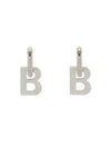 B Logo XL Earrings Silver - BALENCIAGA - BALAAN 2