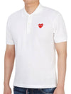 Red Heart Wappen Polo Shirt P1 T006 5 White - COMME DES GARCONS - BALAAN.