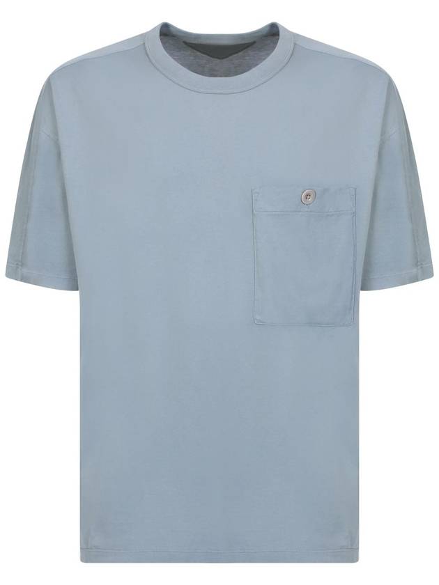 Pocket Back Logo Patch Cotton Short Sleeve T-Shirt Sky Blue - TEN C - BALAAN 2