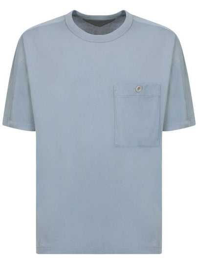 Pocket Back Logo Patch Cotton Short Sleeve T-Shirt Sky Blue - TEN C - BALAAN 2