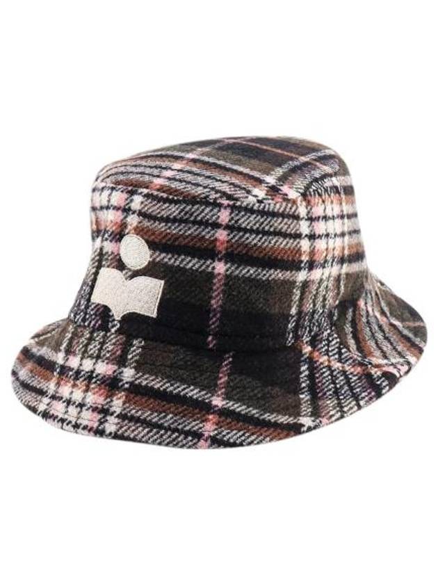 Haleyh Wool Blend Check Bucket Hat Green - ISABEL MARANT - BALAAN 4