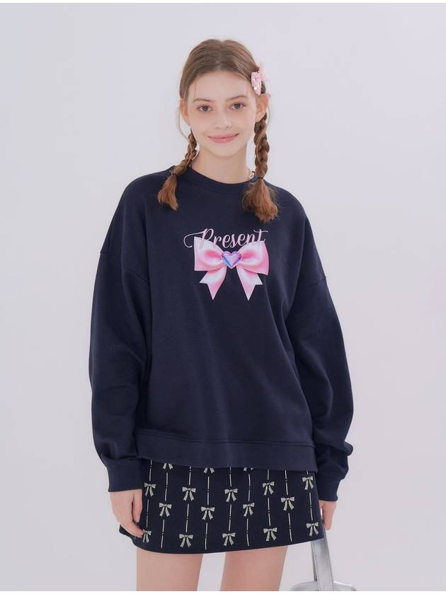 MET ribbon present sweatshirt navy - METAPHER - BALAAN 2