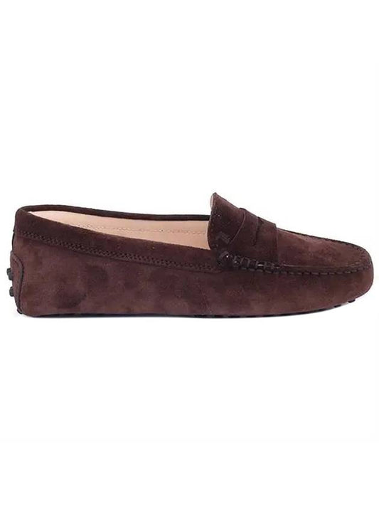Women's Gomino Suede Driving Shoes Brown - TOD'S - BALAAN 1