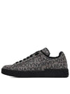 Portofino All Over Logo Jacquard Low Top Sneakers Marron - DOLCE&GABBANA - BALAAN 3