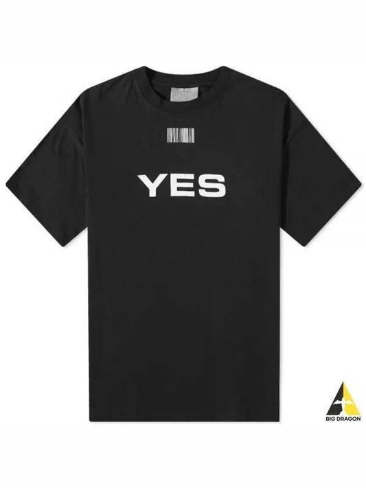 Yes No Print Short Sleeve T-Shirt Black - VETEMENTS - BALAAN 2