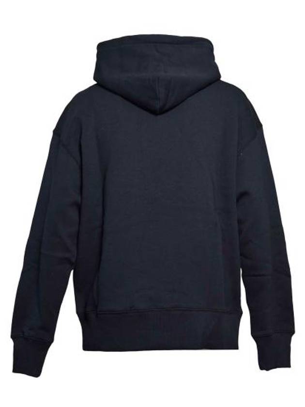 Brushed Logo Print Cotton Hoodie Black - MSGM - BALAAN 3