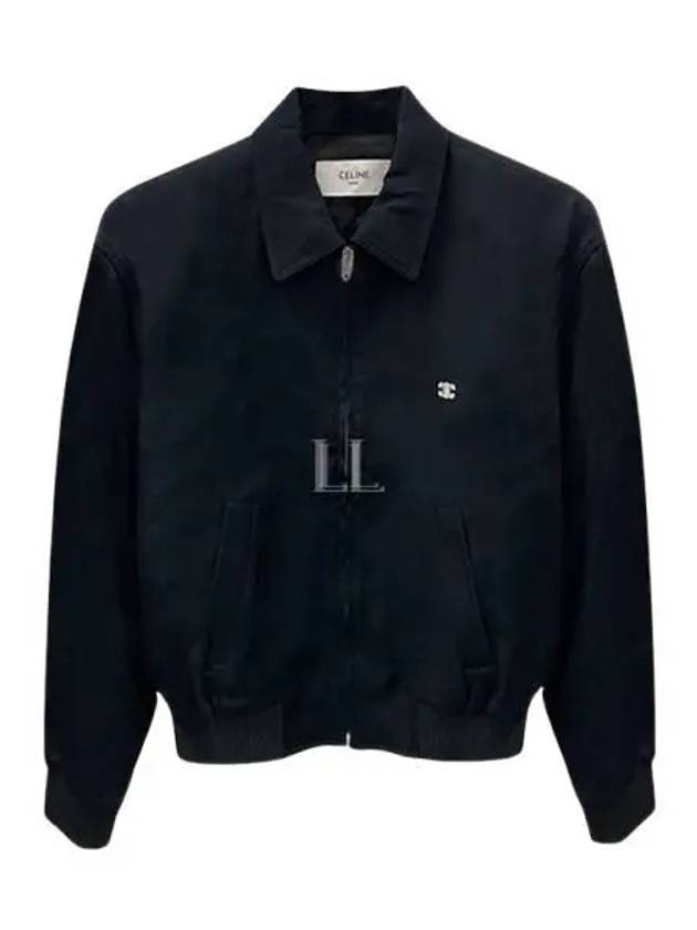 Triomphe Embroidered Rayon Twill Zip-Up Jacket Black - CELINE - BALAAN 2