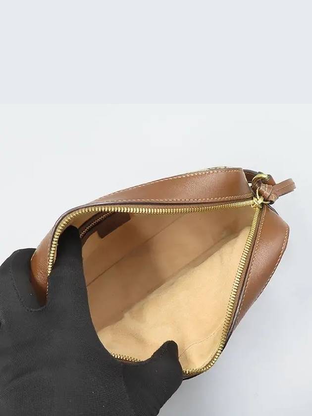 645454 Brown Leather Beige Ebony Canvas Horsebit 1955 Small Shoulder Bag - GUCCI - BALAAN 6