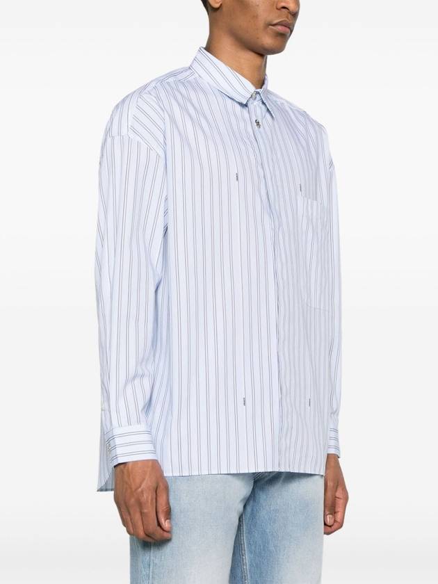 La Chemise Manches Longues Striped Cotton Long Sleeve Shirt Blue - JACQUEMUS - BALAAN 4