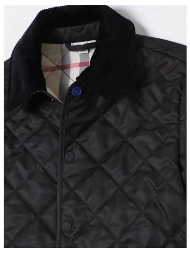 Corduroy Collar Quilted Half Jacket Black - BURBERRY - BALAAN 4