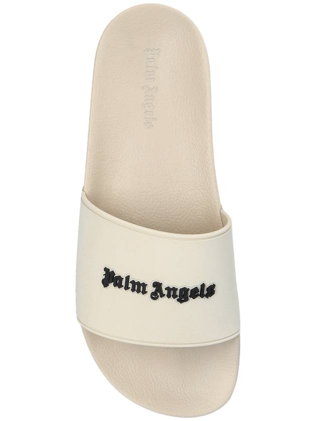 Palm Angels Slides With Logo, Women's, White - PALM ANGELS - BALAAN 6