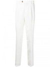 Men's Pintuck Linen Straight Pants White - BRUNELLO CUCINELLI - BALAAN 1