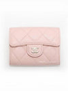 Women's Classic Flap Calfskin Card Wallet Pink - CHANEL - BALAAN 3