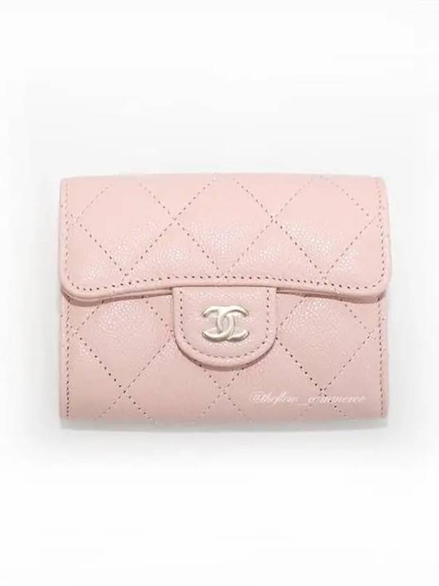 Women's Classic Flap Calfskin Card Wallet Pink - CHANEL - BALAAN 3