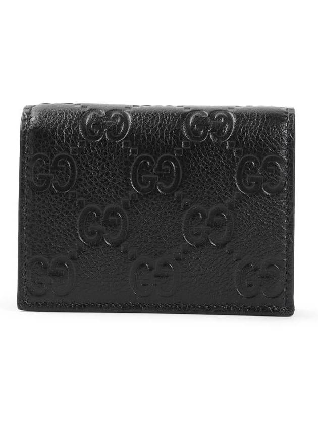 GG Emblem Mini Leather Half Wallet Black - GUCCI - BALAAN 2