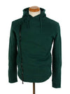 Rider Quilting Cotton Zip Up Hoodie Green - BALMAIN - BALAAN 2