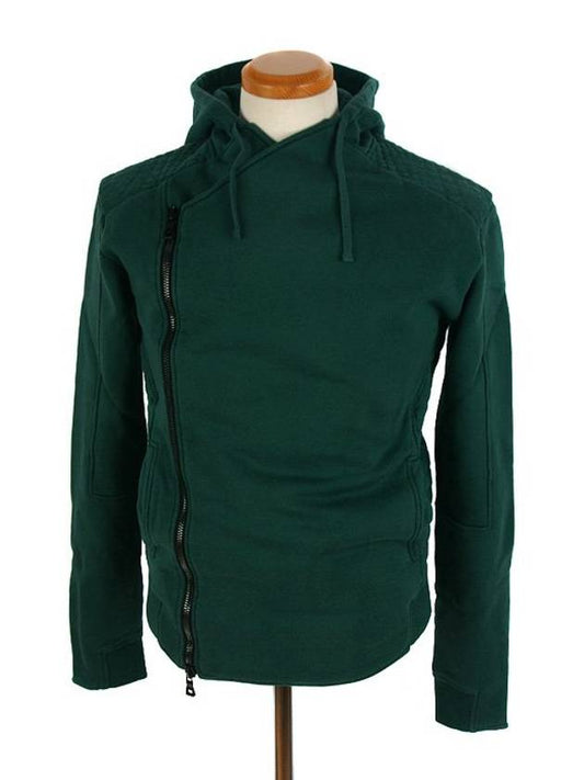 quilted hooded zip-up green - BALMAIN - BALAAN.