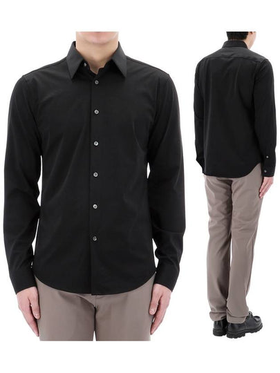 Structure Knit Sylvain Long Sleeve Shirt Black - THEORY - BALAAN 2