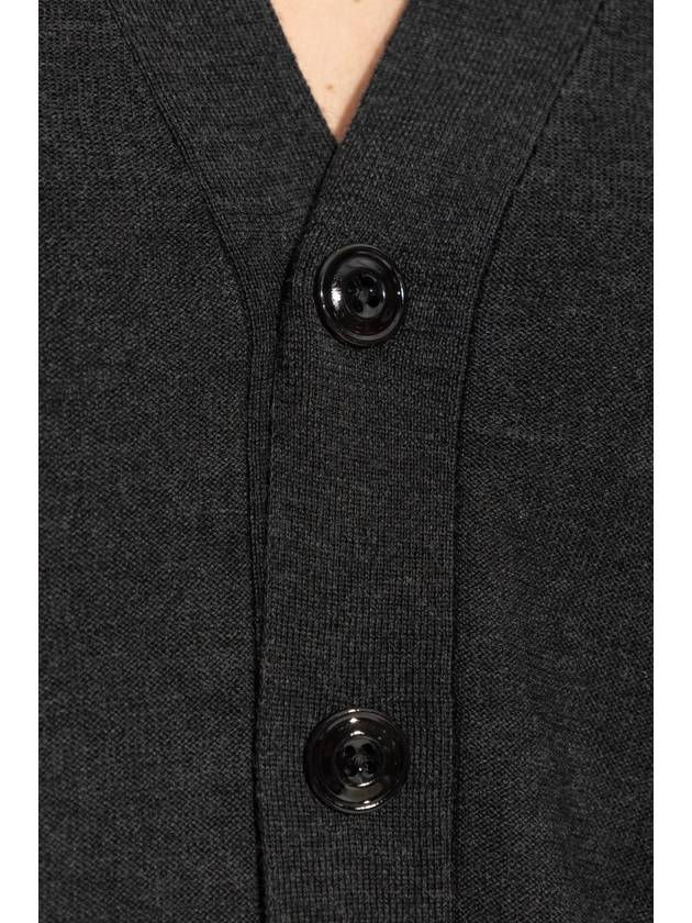 Relaxed Twisted Merino Wool Blend Cardigan Anthracite - LEMAIRE - BALAAN 6