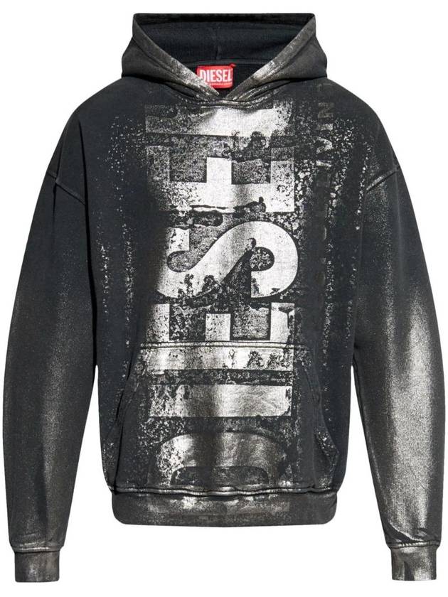 S Boxt Metallic Logo Hoodie Black - DIESEL - BALAAN 1