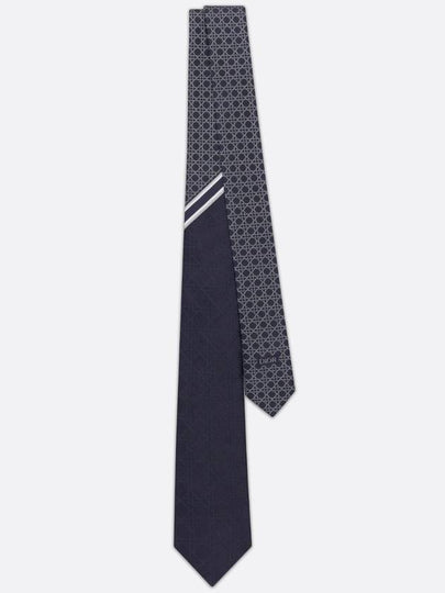 Striped Cannage Silk Tie Navy - DIOR - BALAAN 2