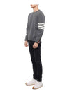 4 Bar Armband Milano Stitch Knit Top Mid Grey - THOM BROWNE - BALAAN 5