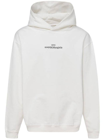 Riverse Embroidered Logo Hoodie White - MAISON MARGIELA - BALAAN 1