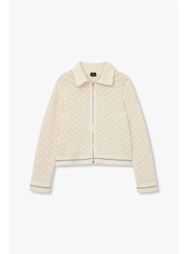 30 9 29 PS Women s Pointel Zip Up Cardigan Ivory - PAUL SMITH - BALAAN 1