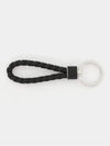 Intrecciato Leather Key Holder  Black - BOTTEGA VENETA - BALAAN 4