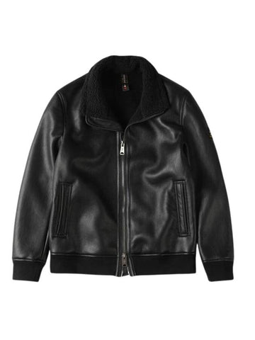 High Neck Mustang Eco Leather Jacket Black - PANICALE - BALAAN 1