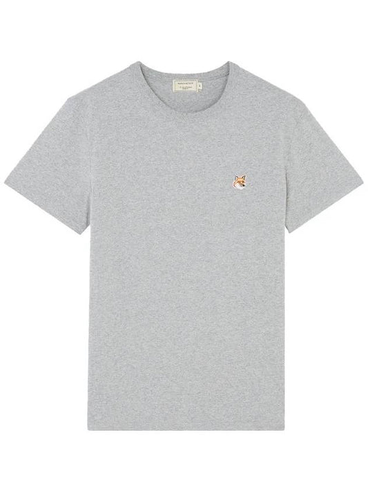 Fox Head Patch Classic Short Sleeve T-Shirt Grey Melange - MAISON KITSUNE - BALAAN 2