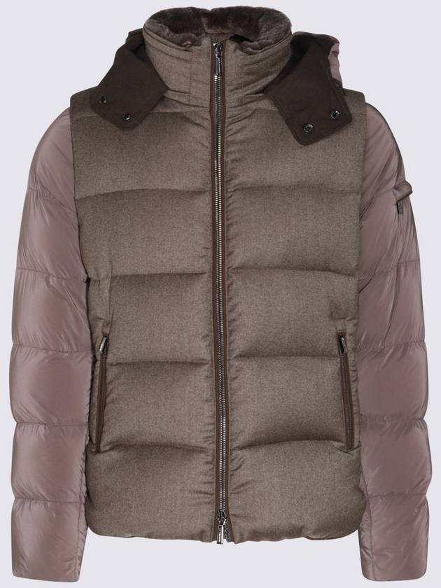 Moorer Dark Grey Wool Down Jacket - MOORER - BALAAN 1