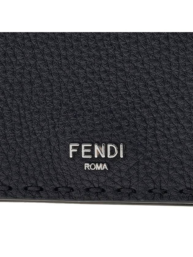 Selleria Logo Leather Card Wallet Black - FENDI - BALAAN 7