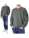 Brushed Organic Cotton Fleece Sweatshirt Green - STONE ISLAND - BALAAN 3