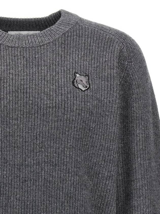 Bold Fox Head Patch Knit Top Grey - MAISON KITSUNE - BALAAN 4