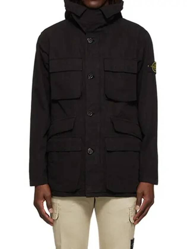 Men's Logo Patch Pocket Detail Jacket Charcoal - STONE ISLAND - BALAAN 3