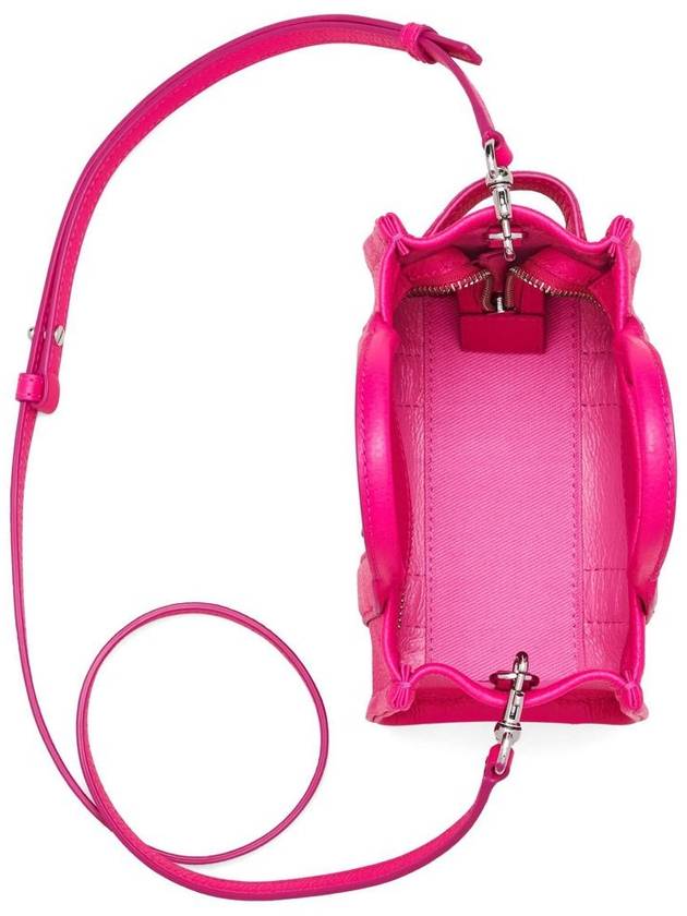 Mini Micro Leather Tote Bag Fuchsia - MARC JACOBS - BALAAN 6