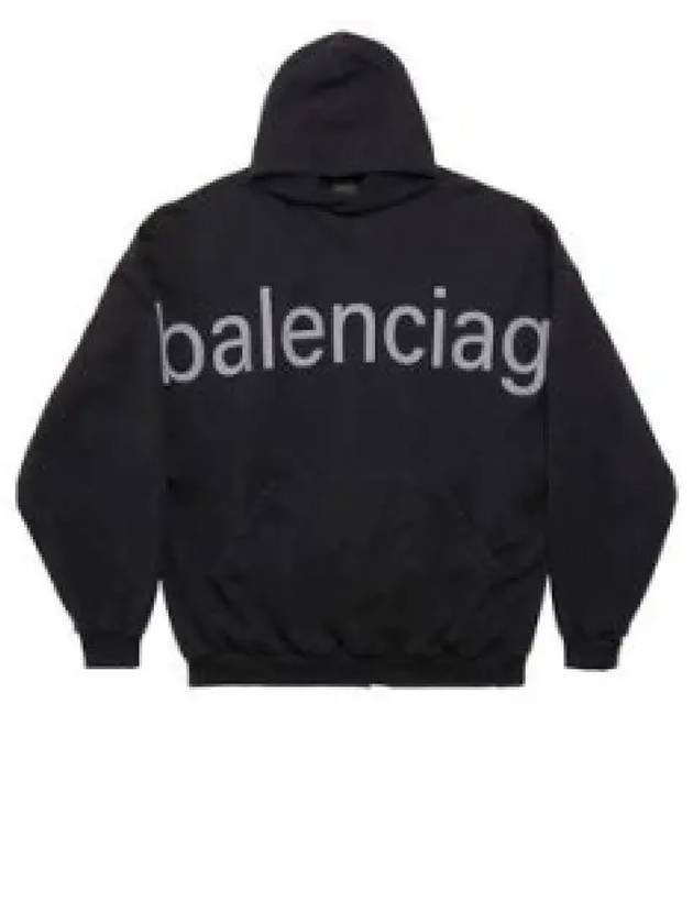 Logo Print Cotton Hoodie Black - BALENCIAGA - BALAAN 2