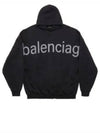 Logo Print Cotton Hoodie Black - BALENCIAGA - BALAAN 2