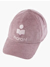 Tyron Logo Corduroy Ball Cap Lilac - ISABEL MARANT - BALAAN 4