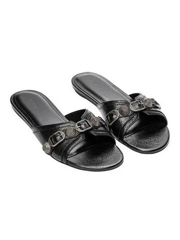 sandals women cagolian leather flat black - BALENCIAGA - BALAAN 1