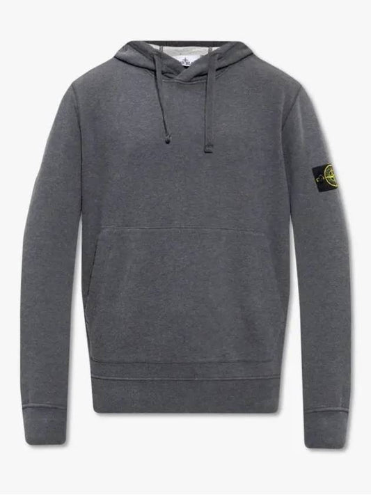 Wappen Patch Cotton Fleece Hoodie Dark Grey - STONE ISLAND - BALAAN 2