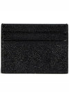 Stripe Note Compartment Pebble Grain Leather Card Wallet Black - THOM BROWNE - BALAAN 4