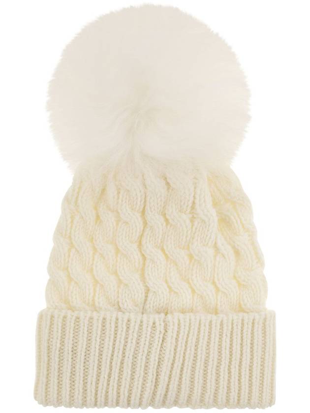 Pom Pom Wool Beanie White - MONCLER - BALAAN 3