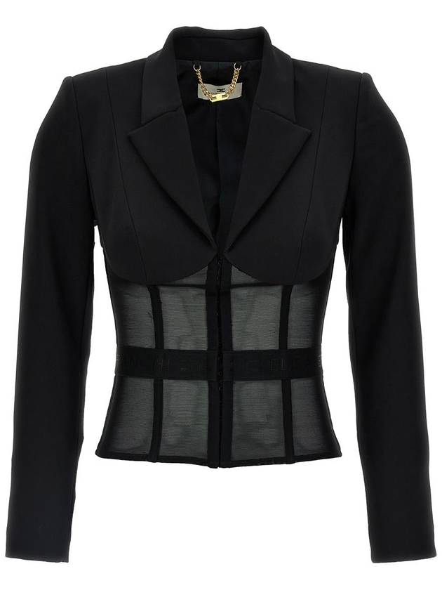 Elisabetta Franchi Crêpe And Tulle Blazer - ELISABETTA FRANCHI - BALAAN 1