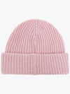 Logo Wool Beanie Pink Women s - GANNI - BALAAN 4