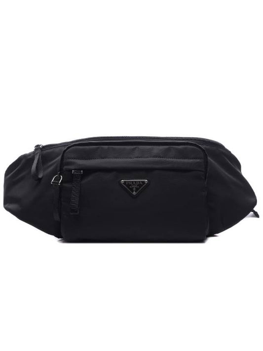 Testo triangle logo belt bag biker black 2VL005 2A6D - PRADA - BALAAN 2