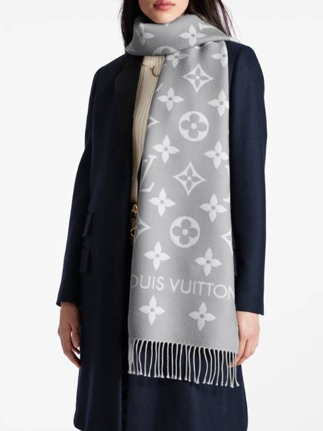 LV Essential Monogram Wool Scarf Light Grey - LOUIS VUITTON - BALAAN 2