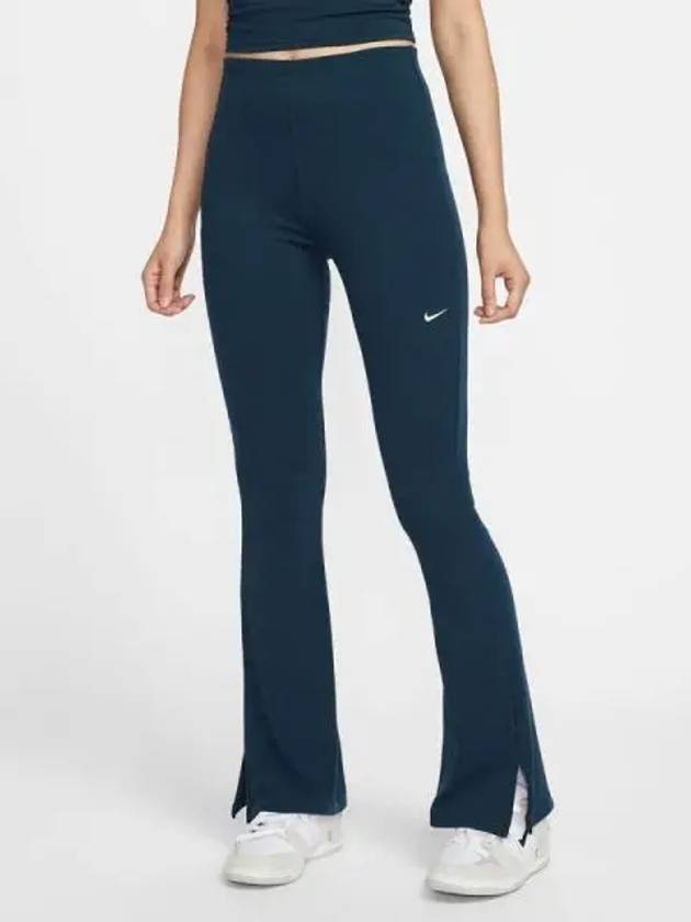 Women s Sportswear Chill Knit Tight Mini Rib Flare Leggings 478 - NIKE - BALAAN 1