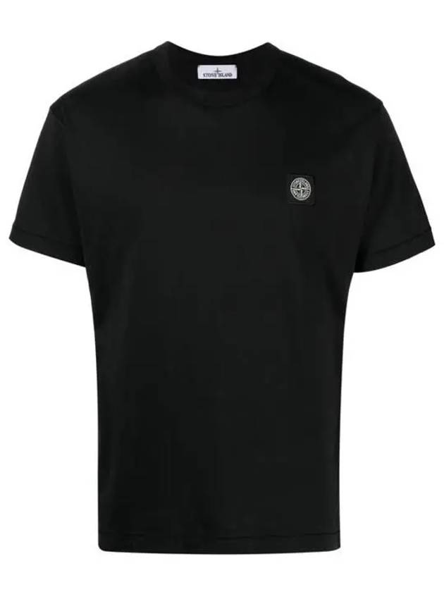 Logo Patch Short Sleeves T-Shirt Black - STONE ISLAND - BALAAN 2